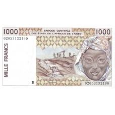 P211Bm Benin - 1000 Francs Year 2002